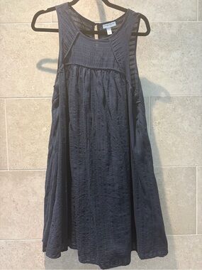 Dark Navy Sleeveless Textured Maternity Sundress